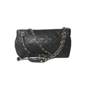 DKNY Quilted Leather Crossbody Shoulder Bag Chain Leather Straps